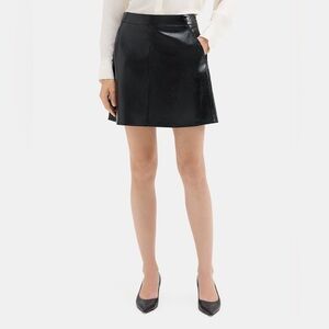 NWT Theory Mini Skirt in Patent Faux Leather Black 00